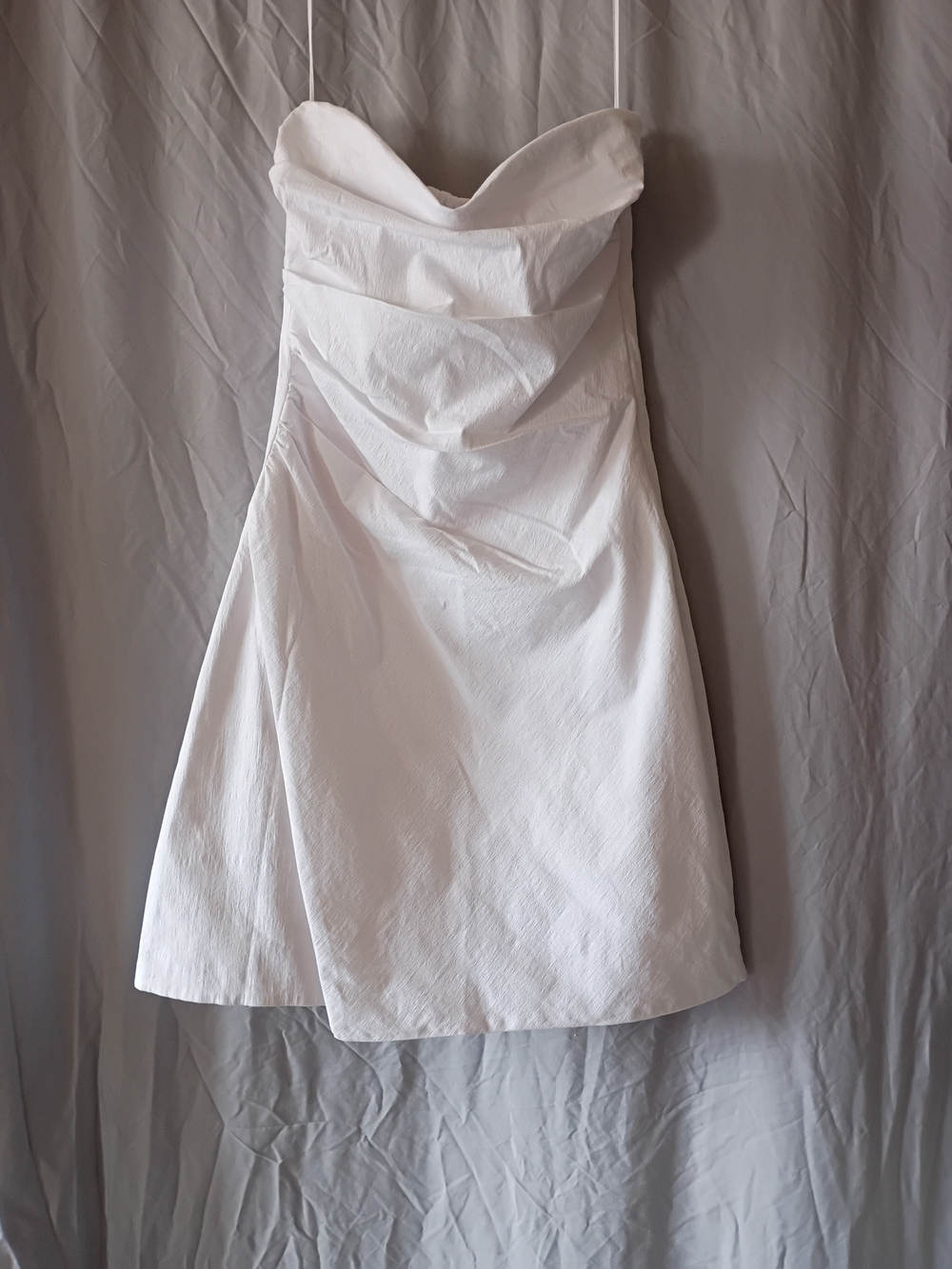 Strapless White A-Line Dress